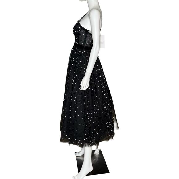 Mac Duggal Black One Shoulder Pearl Beaded Midi Ballgown 20745 Women’s Sz 2 NWT - Picture 5 of 11
